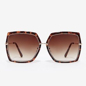 *NEW*EXPRESS GOLD TORTOISE SHELL SQUARE SUNGLASSES